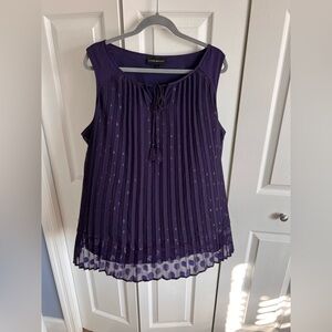 Lane Bryant Purple Pleated Blouse
